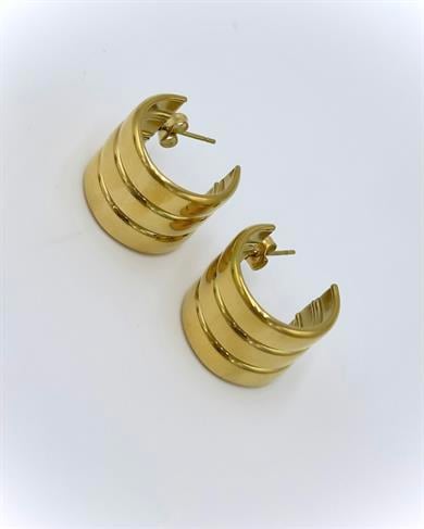 Çelik Altın Kablama Basic Model Küpe