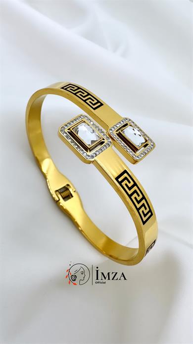 Çelik Baget Marka Model Gold Kelepçe Bileklik