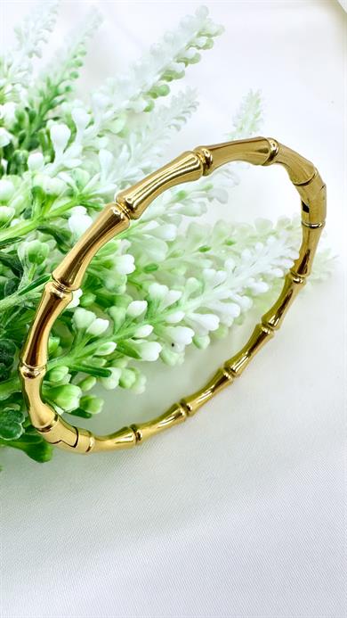 Çelik  Gold Kelepçe Bileklik