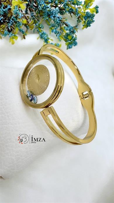 Çelik Altın Kaplama Cam  Çerçeve Açılır İki Kaburgalı Kelepçe