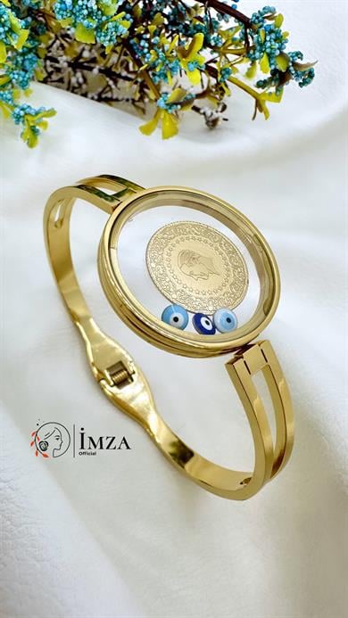 Çelik Altın Kaplama Cam  Çerçeve Açılır İki Kaburgalı Kelepçe