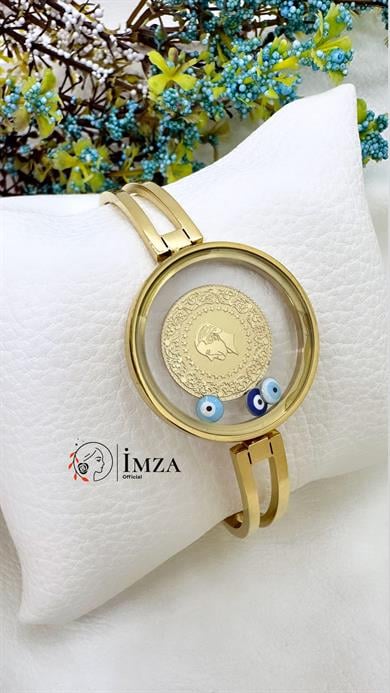 Çelik Altın Kaplama Cam  Çerçeve Açılır İki Kaburgalı Kelepçe