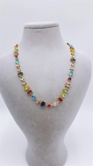 Çelik Gold Gökkuşağı Kolye 45 Cm