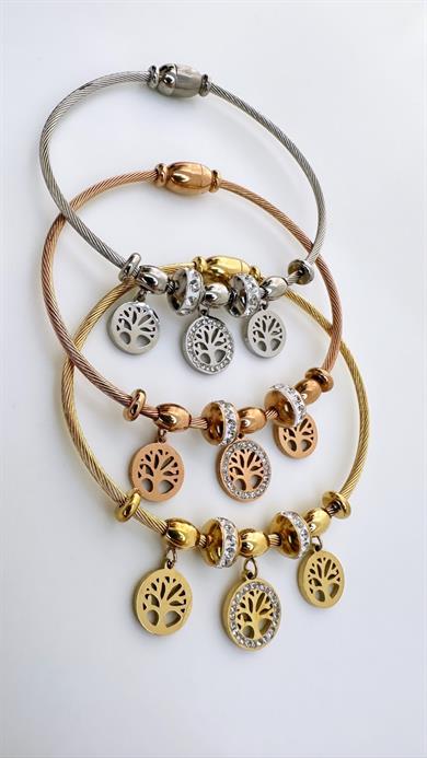 Çelik Hayat Ağacı Pandora Bileklik