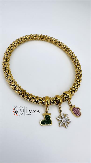 Çelik Kış Figürlü Bilezik