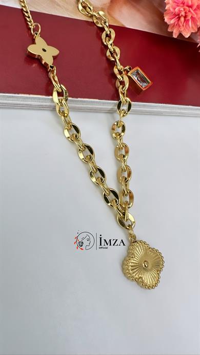 Çelik Marka Kolye ( İki Renk Seçenekli )