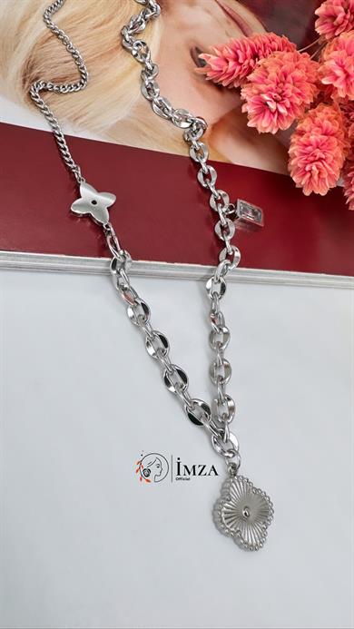 Çelik Marka Kolye ( İki Renk Seçenekli )