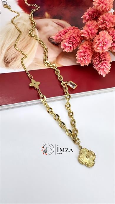 Çelik Marka Kolye ( İki Renk Seçenekli )