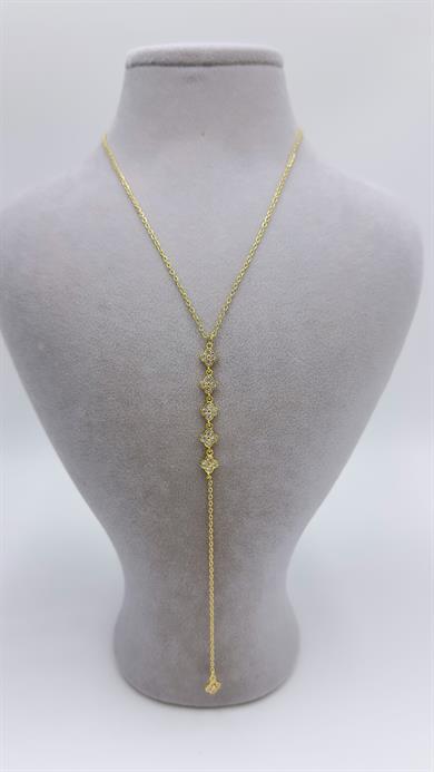 Çelik Sallantılı Yonca Kolye