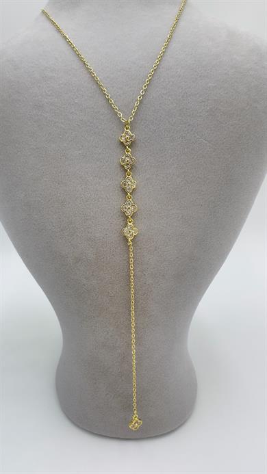 Çelik Sallantılı Yonca Kolye