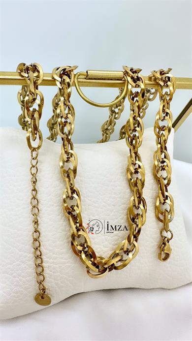 Çelik Saman Yolu Kolye ( 60 cm.)