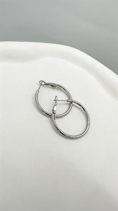 Çelik Silver Halka Küpe