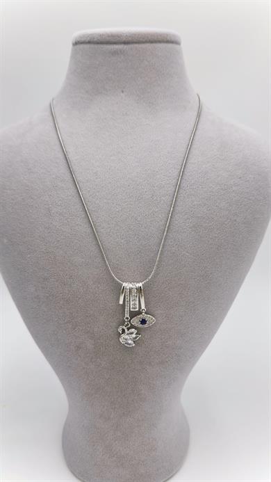 Çelik Sılver Kugu/ Göz Detay Kolye