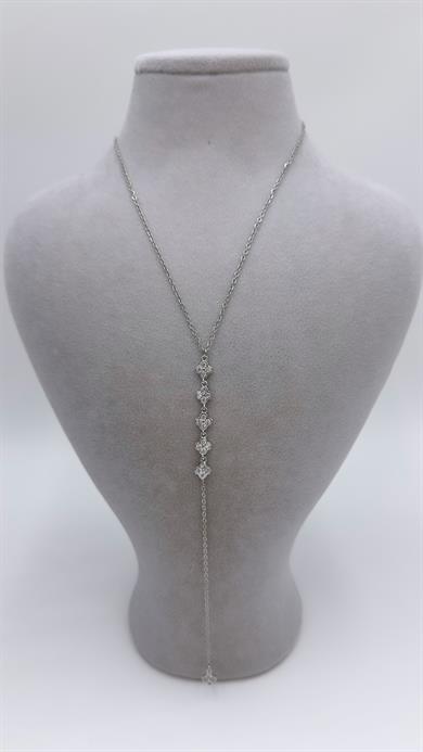 Çelik Sılver Salantılı Yonca Kolye