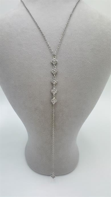 Çelik Sılver Salantılı Yonca Kolye