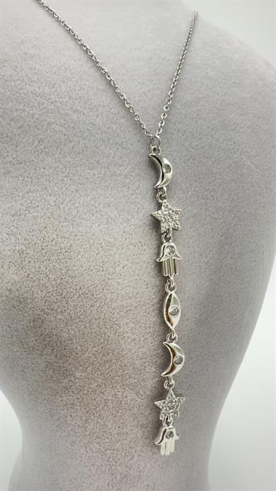 Çelik Sılver Yıldız Model Y Kolye