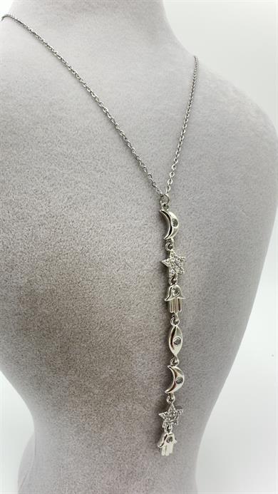 Çelik Sılver Yıldız Model Y Kolye