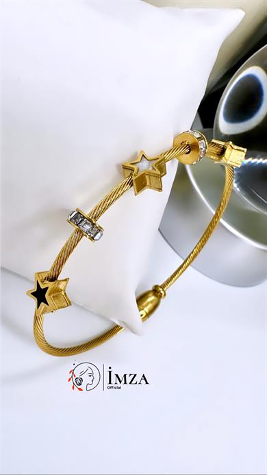 Çelik Star  Pandora Kelepçe Bileklik