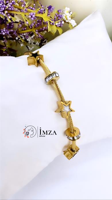 Çelik Star  Pandora Kelepçe Bileklik