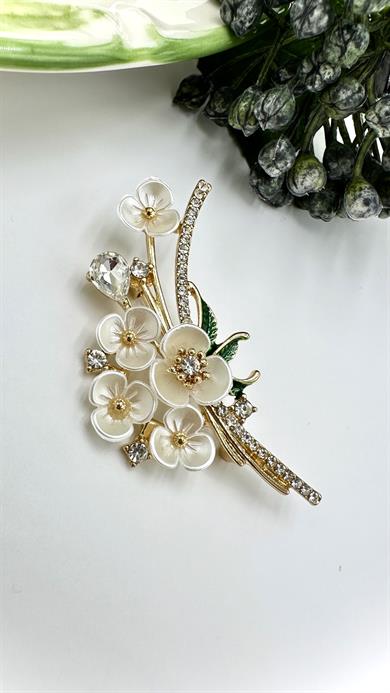 Çiçek Buketi Model Broş