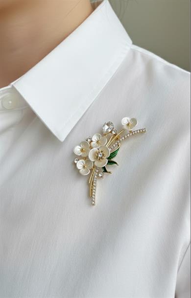 Çiçek Buketi Model Broş