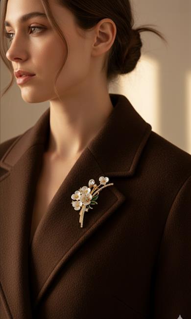 Çiçek Buketi Model Broş