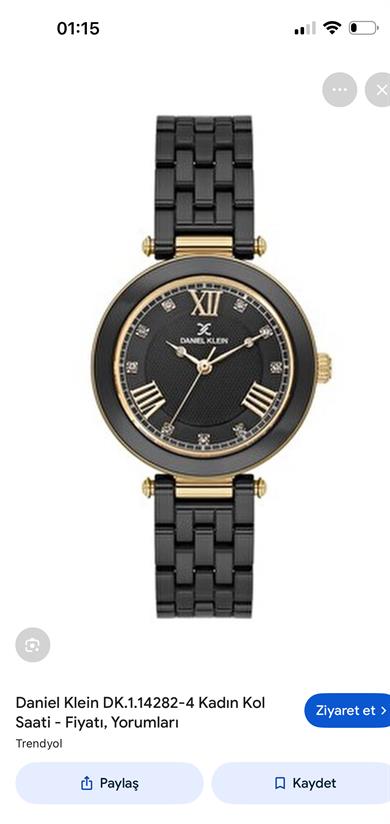 D K Premıum Siyah Seramik Kordonlu Model Kadın Saat