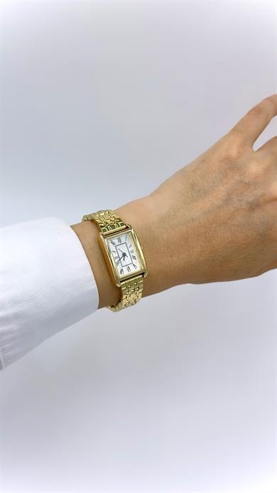 Dikdötgen Gold Roma Rakamlı Saat