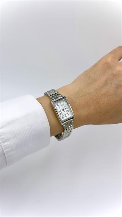 Dikdötgen Sılver Roma Rakamlı Saat