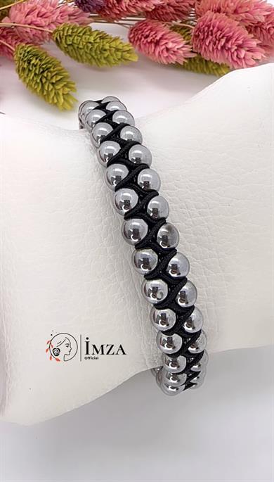 Erkek Hematit Silver Bileklik