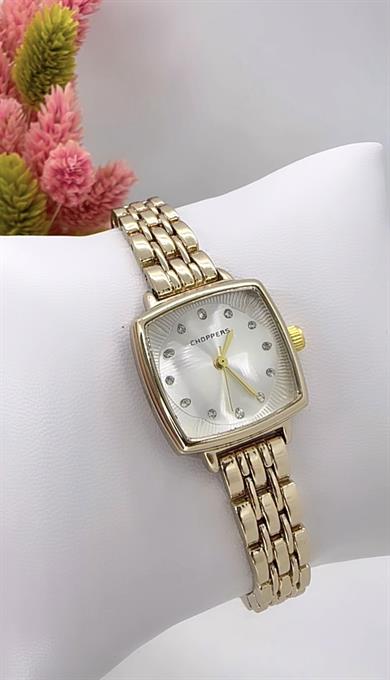 Kare Beyaz Gold Saat