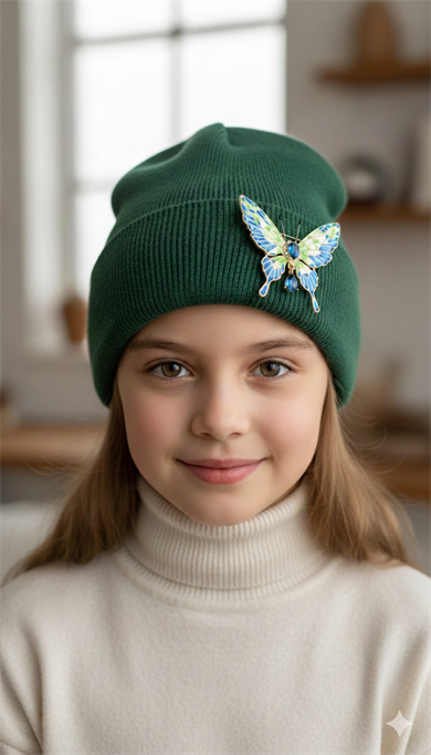 Mavi Renk Kelebek Model Broş