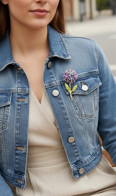 Menekşe Topul Model Broş