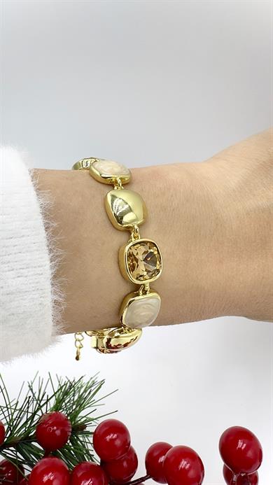 Paris Kare Kahve Tonlarda  Bileklik