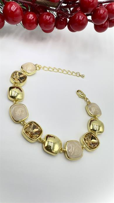 Paris Kare Kahve Tonlarda  Bileklik