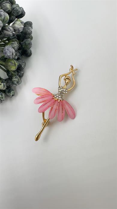 Pudra Çiçeği Balerin Model Broş