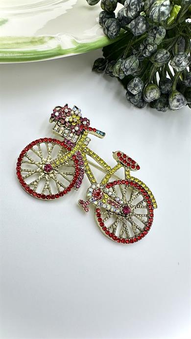 Renkli Bisiklet Model Broş