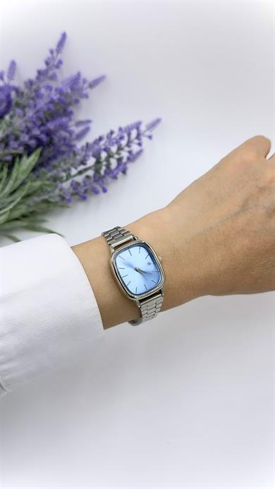 Rlx Sılver Dikdörtgen Mavi Kadranlı Saat