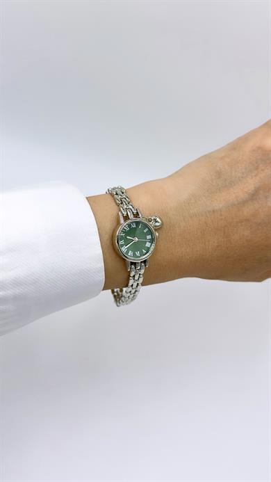 Rlx Sılver Yuvarlak Yeşil Kadranlı Clarmlı Saat