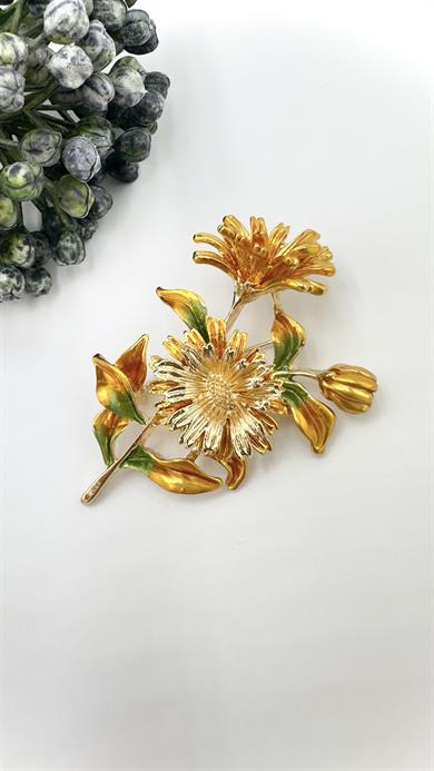 Sarı Papatya Model Broş