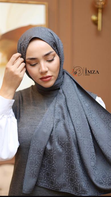 İpeksi Jakarlı Şal   Füme Şal