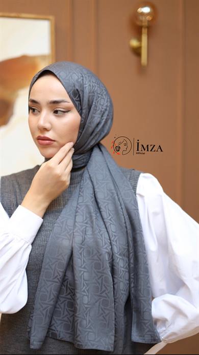 İpeksi Jakarlı Şal   Füme Şal