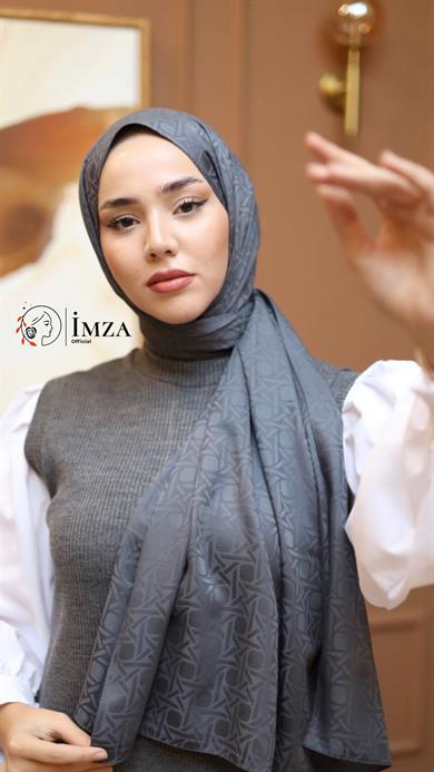 İpeksi Jakarlı Şal   Füme Şal