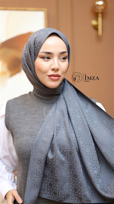 İpeksi Jakarlı Şal   Füme Şal