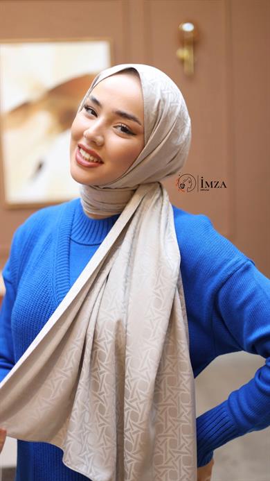 İpeksi Jakarlı  Şal  Taş Rengi Şal