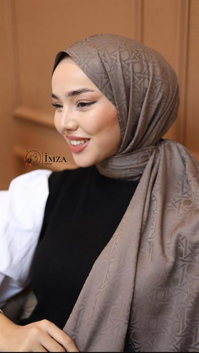 İpeksi Jakarlı Şal   Vizon Rengi Şal