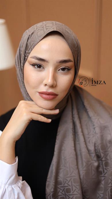 İpeksi Jakarlı Şal   Vizon Rengi Şal