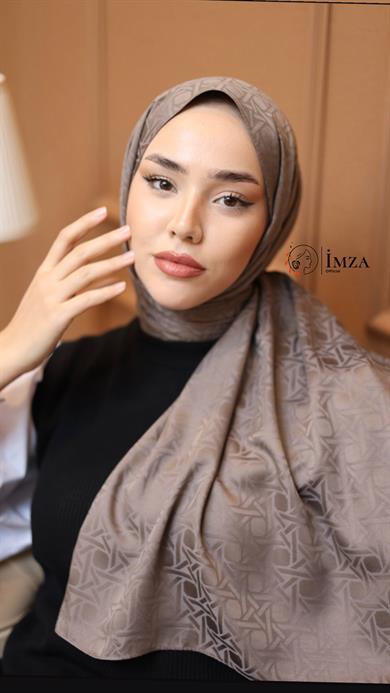 İpeksi Jakarlı Şal   Vizon Rengi Şal