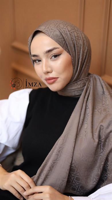 İpeksi Jakarlı Şal   Vizon Rengi Şal