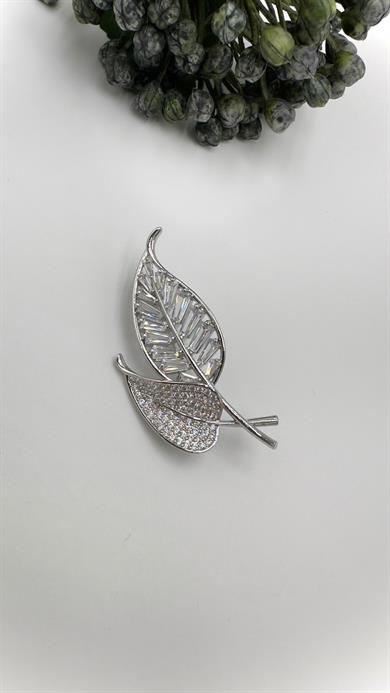 Sılver Yaprak Model Broş
